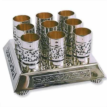 Sterling Silver Kiddush Sets - Sterling Silver Kiddush Set