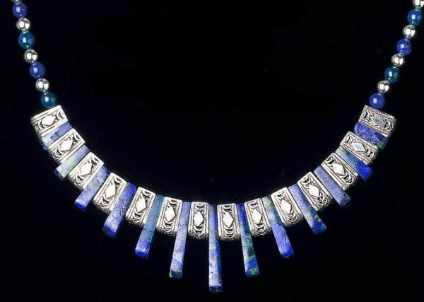 Handmade Ethnic Necklaces - Blue and Silver Necklace