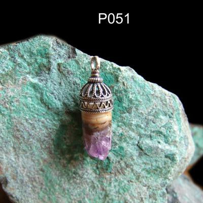 Pendants & Amulets - Sterling Silver Ethnic Amethyst Pendant