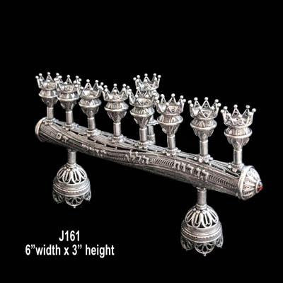 Sterling Silver Menorahs - Sterling Silver Filigree Hanukkah Menorah & Shabbat Candlesticks