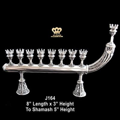 Sterling Silver Menorahs - Sterling Silver Filigree Hanukkah Menorah & Shabbat Candlesticks