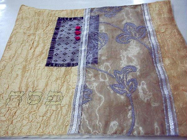 Silk Painted & Embriodered Handmade Matzah Covers - Matzah Cover - Three Red Roses