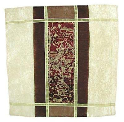 Silk Painted & Embriodered Handmade Matzah Covers - Matzah Cover - Moses in the Bullrushes