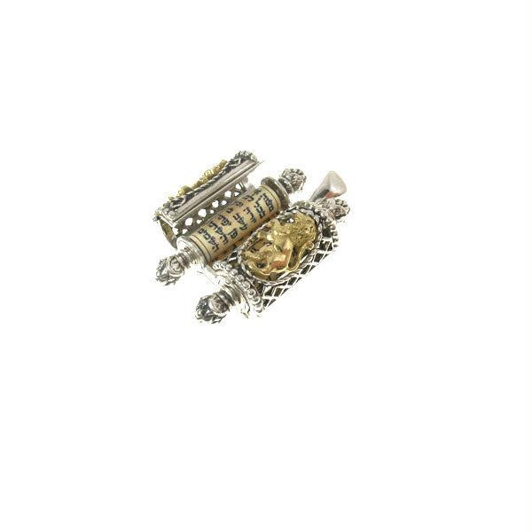 Pendants & Amulets - Lion Gates Torah with Gold Lions Scroll Pendant Standard no Chain