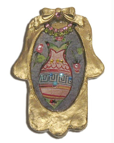 Hamsa & Jewish Blessings - Fish Mini Hamsa by Michal David