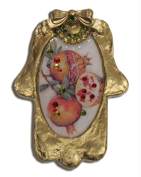 Hamsa & Jewish Blessings - Poemgranate Mini Hamsa by Michal David