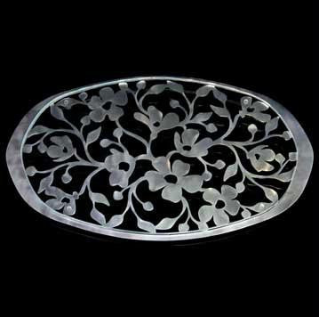 Aluminum,Brass Challah Board - Wild Rose Platter