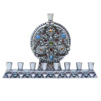 Menorahs by Michal Golan - Arrestingly Contrasted Sodalite Menorah