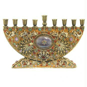 Menorahs by Michal Golan - Menorah Semiprecious African Turquoise
