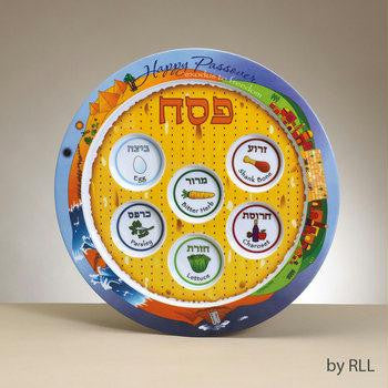 Melamine Seder Plates - Melamine Seder Plates 12" - Pack of 6