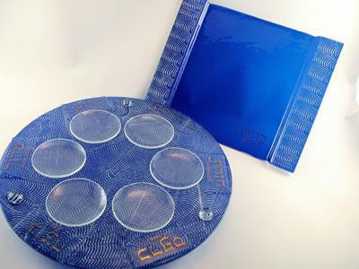 Glass Seder Plates - Sands Seder Plate and Matzo Tray