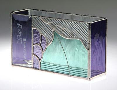 Glass Matzah Trays and Matzah Holders - Grapes of the Vine Matzah Holder Hebrew & English (as shown)
