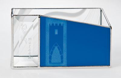 Glass Matzah Trays and Matzah Holders - Next Year in Jerusalem Matzah Holder Hebrew & English (as shown)