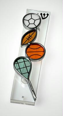 Handmade Glass & Stained Glass Mezuzahs - Sport Mezuzah