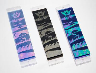 Handmade Glass & Stained Glass Mezuzahs - Creation Mezuzah 3089 Light blue Iridescent