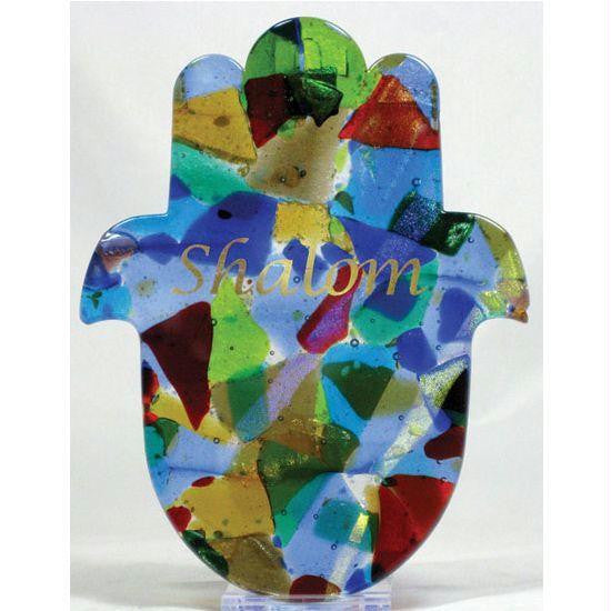 Hamsa & Jewish Blessings - Rainbow Fusion Hamsa Shalom