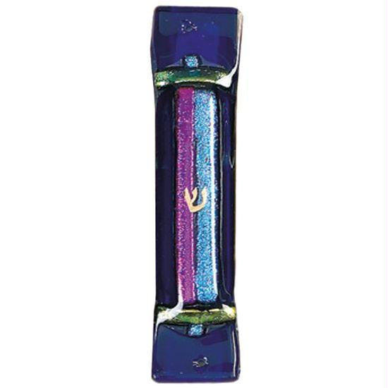 Handmade Glass & Stained Glass Mezuzahs - Two Tone Mezuzah