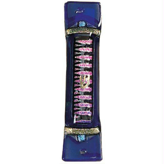 Handmade Glass & Stained Glass Mezuzahs - Midnight Dazzle Mezuzah