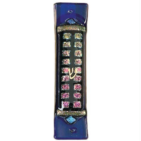 Handmade Glass & Stained Glass Mezuzahs - Squares Mezuzah