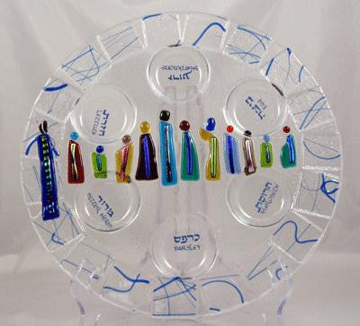 Glass Seder Plates - Exodus Seder Plate by Tamara Baskin