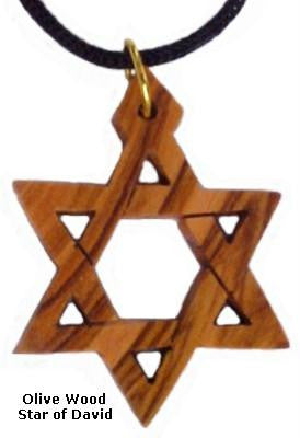 Pendants & Amulets - Olive Wood Star of David Necklace