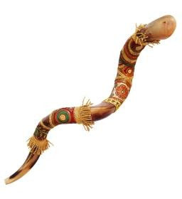 Yemenite Shofars - Yemenite Decorated Shofar - African design 40&quot;-44&quot;