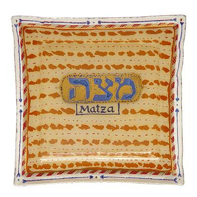 Glass Matzah Trays and Matzah Holders - Glass Passover Matzah Tray