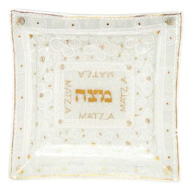 Glass Matzah Trays and Matzah Holders - Glass Passover Matzah Tray