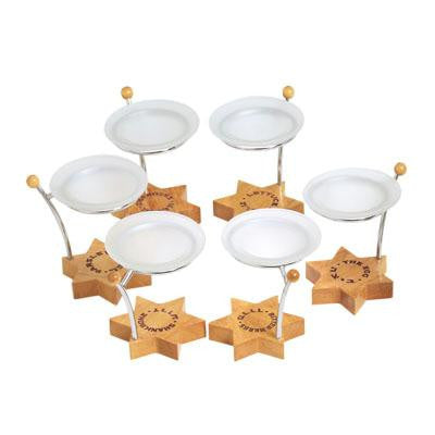 Glass Seder Plates - Wood and Glass Passover Seder Plate