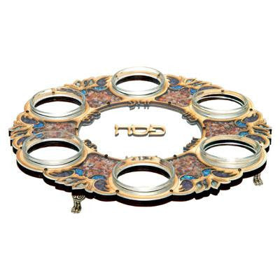 Glass Seder Plates - Glass Seder Plate with Glass Sections