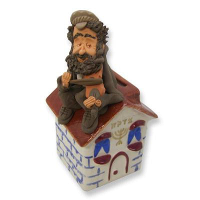 Ceramic Tzedakah Charity Boxes - Fiddler on the Roof Tzedakah Box
