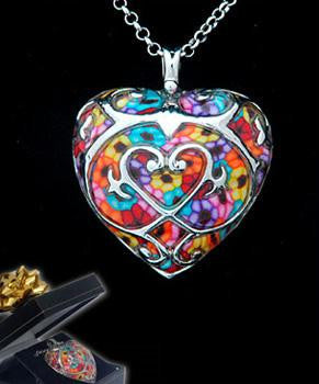 Pendants &amp; Amulets - Millefiori thousand-flowers Heart Pendant