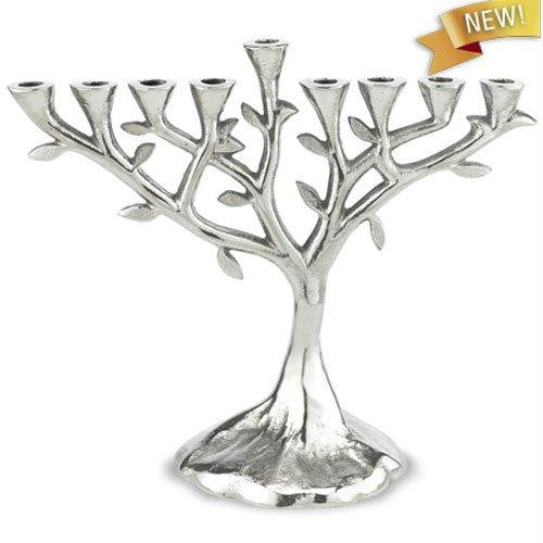 Metal Menorahs - Tree of Life Menorah Aluminun Tree of Life Menorah