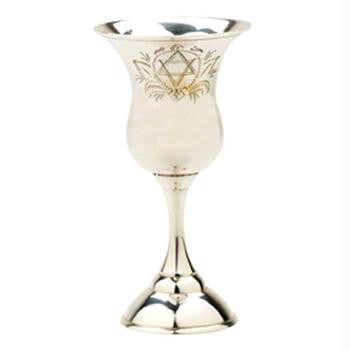 Silver Plated Kiddush Cups - Silverplated Kiddush Cup with Velvet Box