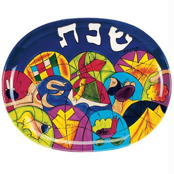 Tableware - Emanuel Chagall Style Twelve Tribes Handpainted Shabbat Tray