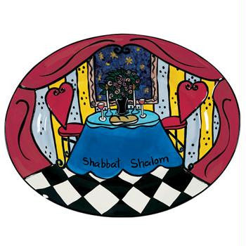 Tableware - Handpainted Ceramic Shabbat Tray by Wynter Rosen
