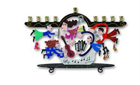 Metal Menorahs - Musicians Menorah