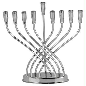 Metal Menorahs - Contemporary Silverplated Menorah