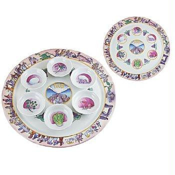 Glass Seder Plates - 7 pc Exodus Seder Plate Set