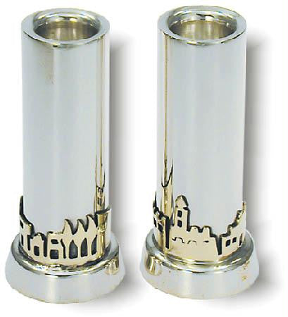 Sterling Silver Candlesticks - sterling Silver Candlesticks Jerusalem of Gold panorama