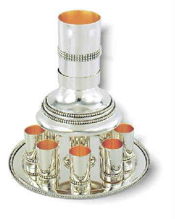 Sterling Silver Fountains Sets - Sterling Silver Kiddush Fountain Set
