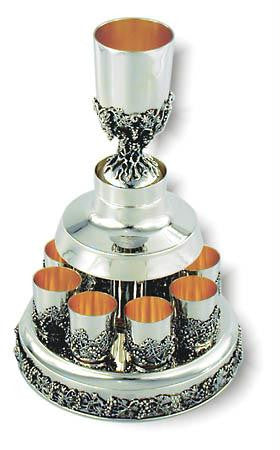 Sterling Silver Fountains Sets - Sterling Silver Kiddush Fountain Set