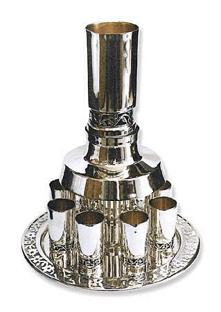 Sterling Silver Fountains Sets - Sterling Silver Kiddush Set