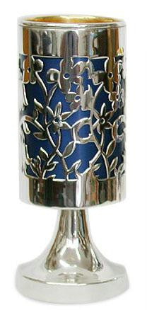 Sterling Silver Kiddush Cups - Sterling Silver Kiddush Cup - on stem Colored anodized aluminum and cut out flowers