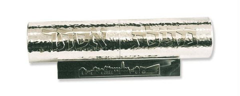 Sterling Silver Megillah Cases - Hammered Sterling Silver Megillah Case -Jerusalem of Gold panorama