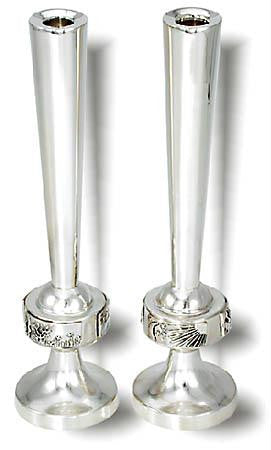 Sterling Silver Candlesticks - Sterling Silver Candlesticks Bereshit - Seven days of Creation design