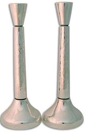 Sterling Silver Candlesticks - Sterling Silver Candlesticks hammered tulip shape