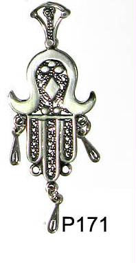 Ethnic Pendants and Pins - Ethnic Filigree Hamsa Pendant