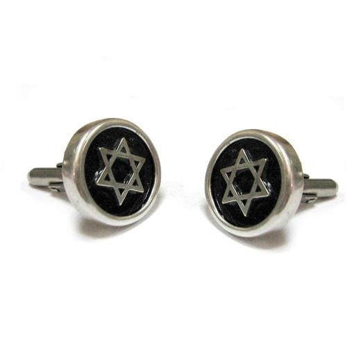 Men's Jewelry - Sterling Silver Cufflinks Magen David (as shown)