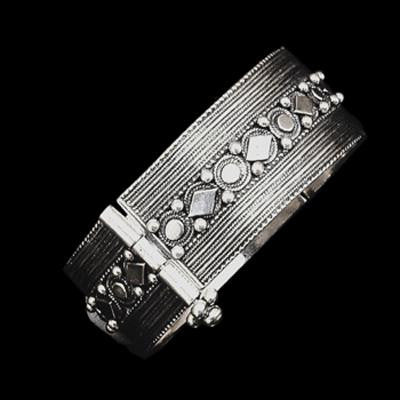 Ethnic Bracelets - Ethnic Bangle Bracelet with Diamond Shaped Designs